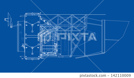 blueprint of an aircraft design. Vector blueprint of an aircraft design. Vector 142110009
