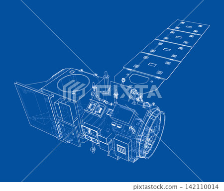 satellite blueprint design. Vector satellite blueprint design. Vector 142110014