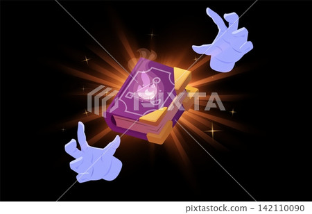 Magic book background with wizard glow fantasy vector illustration Magic book background with wizard glow fantasy vector illustration 142110090