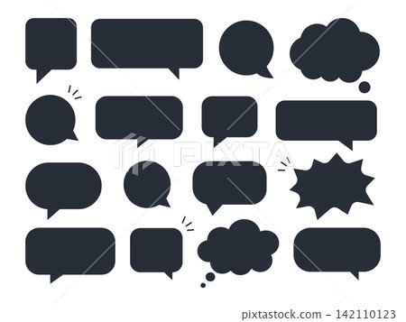 Dark Speech Bubble Icons Set for Chat, Comments and Messaging Dark Speech Bubble Icons Set for Chat, Comments and Messaging 142110123