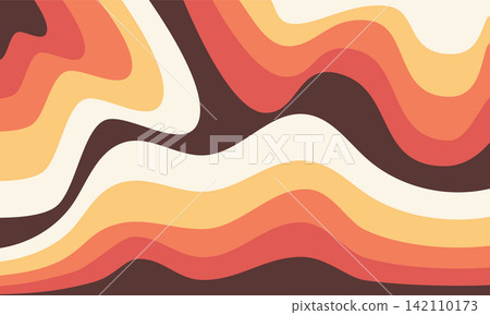 Abstract retro wavy groovy psychedelic wallpaper background. Aesthetic rug pattern design Abstract retro wavy groovy psychedelic wallpaper background. Aesthetic rug pattern design 142110173