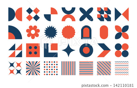 Geometric retro design element vector set Geometric retro design element vector set 142110181