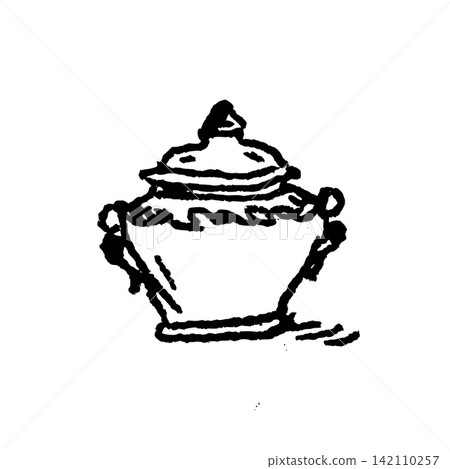 Hand Drawn Powder Jar Vector Drawing Hand Drawn Powder Jar Vector Drawing 142110257