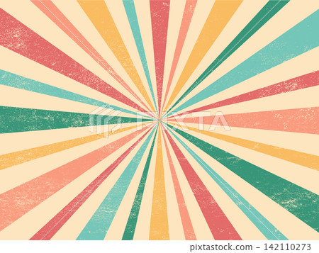 Vintage colourful carnival 70s retro burst grunge background Vintage colourful carnival 70s retro burst grunge background 142110273