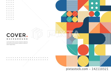 Modern colorful abstract geometric retro business brochure, cover, flyer and landing page background. Modern colorful abstract geometric retro business brochure, cover, flyer and landing page background. 142110321