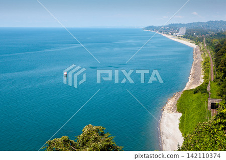 Beautiful summer view of the Black sea cost Beautiful summer view of the Black sea cost 142110374