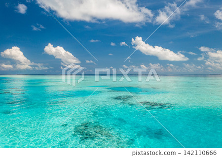 Ethereal beach from above soft foam edge tracing powdery shore glassy azure shallows minimal gradient. Seascape design backdrop scenic. Coastal drone abstract wallpaper wall art Ethereal beach from above soft foam edge tracing powdery shore glassy azure shallows minimal gradient. Seascape design backdrop scenic. Coastal drone abstract wallpaper wall art 142110666