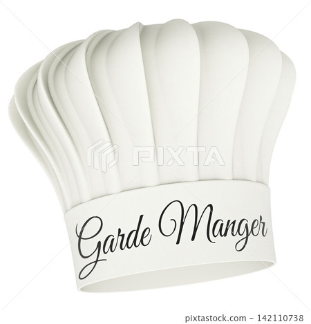 Garde Manger chef hat. 3D rendering Garde Manger chef hat. 3D rendering 142110738