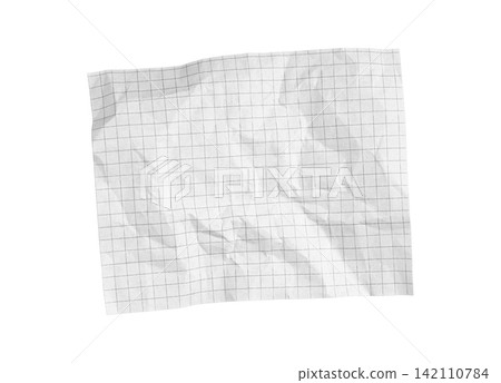 Crumpled graph paper background with blue grid lines, perfect for math projects, school notebooks Crumpled graph paper background with blue grid lines, perfect for math projects, school notebooks 142110784