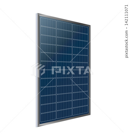 Realistic 3D solar panel energy photovoltaic module on transparent background, detailed cell structure with blue texture, perfect for renewable power projects and sustainable technology designs. Realistic 3D solar panel energy photovoltaic module on transparent background, detailed cell structure with blue texture, perfect for renewable power projects and sustainable technology designs. 142111071