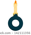 Candle decoration on trendy holder vector icon 142111356