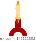 Candle decoration on modern holder vector icon 142111358