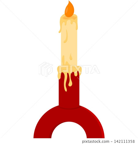 Candle decoration on modern holder vector icon 142111358