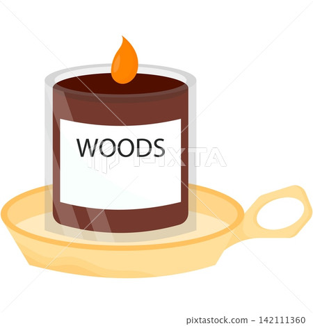 Candle decoration on holder vector cartoon icon 142111360