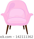 Pink armchair vector soft chair icon illustration 142111362