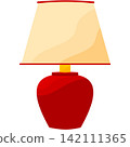 Vintage table lamp vector flat icon illustration 142111365