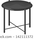 Coffee table vector round small black desk icon 142111372