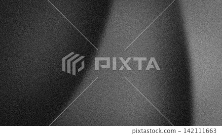 Abstract 4K background with grainy noise texture and a sleek monochromatic gradient of dark grey, charcoal, and deep black, ideal for professional banners 142111663