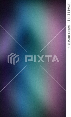 Abstract grainy gradient with deep blue, turquoise, purple, and black tones. High-quality blurred vertical texture for modern wallpapers, banners, and backdrops 142111698