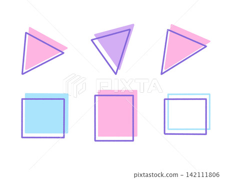 Hand-drawn style_Geometric shapes, triangles, squares_Illustration_02 Hand-drawn style_Geometric shapes, triangles, squares_Illustration_02 142111806
