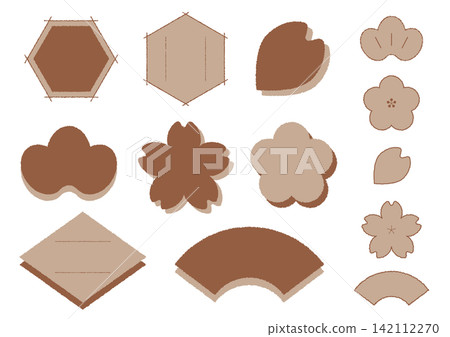 Simple Japanese-style frame set with a rough effect. Simple Japanese-style frame set with a rough effect. 142112270