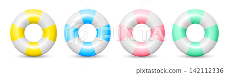 Green, Blue, Pink, Yellow Inflatable Swim Rings Isolated, 3d Vector Illustration. Blank Pool Float Set. Inflatable Rubber Tube for Summer Beach and Pool Design. Realistic Swim Ring Mockup Green, Blue, Pink, Yellow Inflatable Swim Rings Isolated, 3d Vector Illustration. Blank Pool Float Set. Inflatable Rubber Tube for Summer Beach and Pool Design. Realistic Swim Ring Mockup 142112336