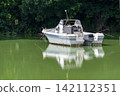 A motorboat abandoned in the river 142112351