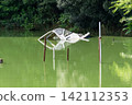 A motorboat abandoned and sunk in the river 142112353
