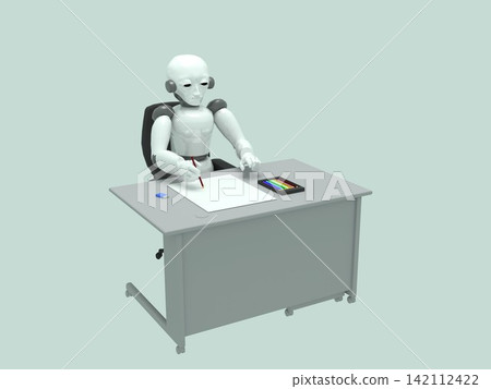 人機共存;人工智慧在辦公室的應用場景;人工智慧機器人在辦公室的辦公桌前工作。 人機共存;人工智慧在辦公室的應用場景;人工智慧機器人在辦公室的辦公桌前工作。 142112422