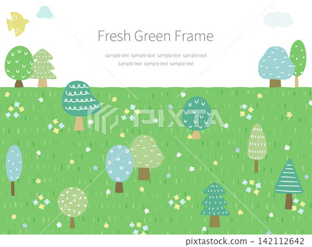 Nordic-style landscape frame illustration (top center margin) Nordic-style landscape frame illustration (top center margin) 142112642