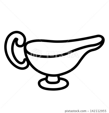 A boat-shaped container for curry (gravy boat) (line drawing) A boat-shaped container for curry (gravy boat) (line drawing) 142112955