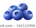 Watercolor illustration of fresh blueberries 142112956