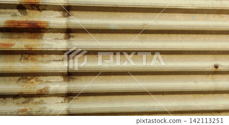 Rusty horizontal corrugated metal sheet texture Rusty horizontal corrugated metal sheet texture 142113251