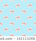 Pastel blue ribbon pattern, cute little ribbon background pattern 142113266