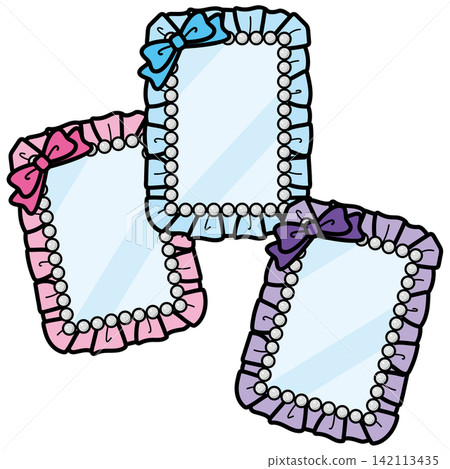 <For supporting your favorite idol> Trading card case decorated with frills and pearls (pink, light blue, purple) <For supporting your favorite idol> Trading card case decorated with frills and pearls (pink, light blue, purple) 142113435