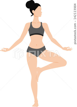 Illustration of a yoga woman Illustration of a yoga woman 142113984