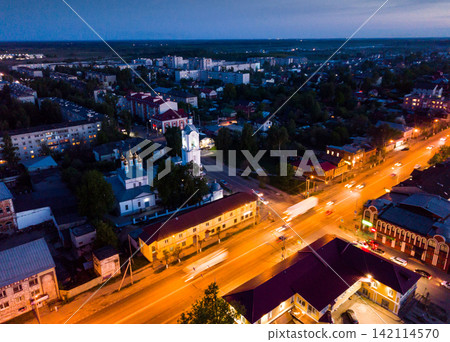 Pokrov with Cathedral and M7 highway Pokrov with Cathedral and M7 highway 142114570