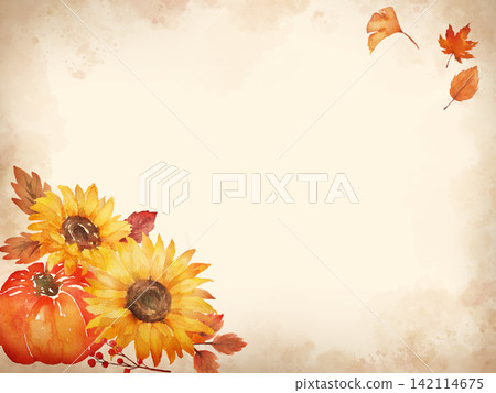 Watercolor Autumn Botanical Frame Watercolor Autumn Botanical Frame 142114675