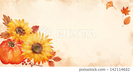 Watercolor Autumn Botanical Frame Watercolor Autumn Botanical Frame 142114682