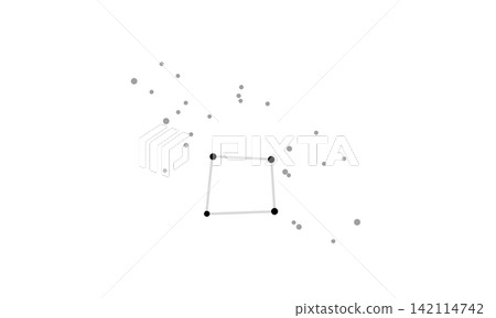 A monochrome illustration of the constellation lines of the Great Quadrilateral of Autumn (stars only, no connecting lines, gray quadrilateral). A monochrome illustration of the constellation lines of the Great Quadrilateral of Autumn (stars only, no connecting lines, gray quadrilateral). 142114742