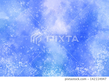 夢幻般的水彩紋理背景,飄落的雪花。 夢幻般的水彩紋理背景,飄落的雪花。 142114947