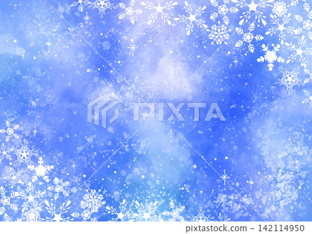一幅飾有雪花的水彩冬季畫框 一幅飾有雪花的水彩冬季畫框 142114950