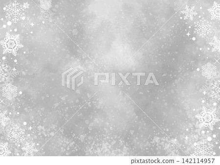 A watercolor winter frame adorned with snowflakes A watercolor winter frame adorned with snowflakes 142114957