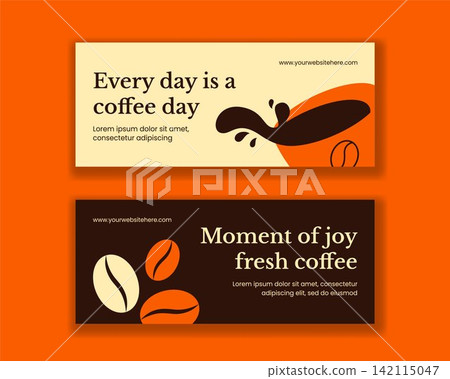 International Coffee Day Flat Cartoon Social Media Horizontal Banner Background Illustration International Coffee Day Flat Cartoon Social Media Horizontal Banner Background Illustration 142115047