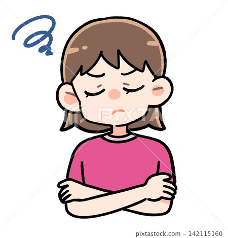 Illustration of a worried woman Illustration of a worried woman 142115160