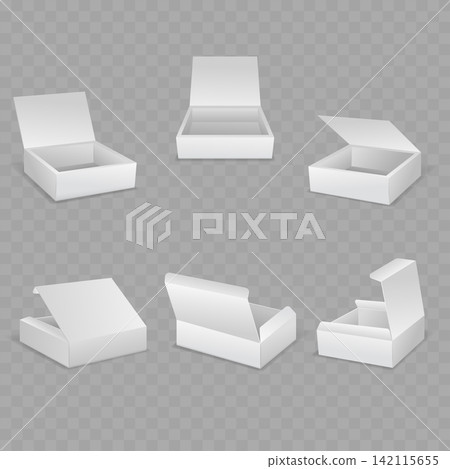 White Open Cardboard Box Mockup Vector White Open Cardboard Box Mockup Vector 142115655