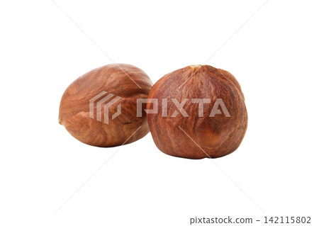 Hazelnuts on white, perfect for snacking, PNG Hazelnuts on white, perfect for snacking, PNG 142115802