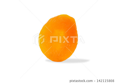 Dried apricot on a white background ready for snacking, PNG 142115808