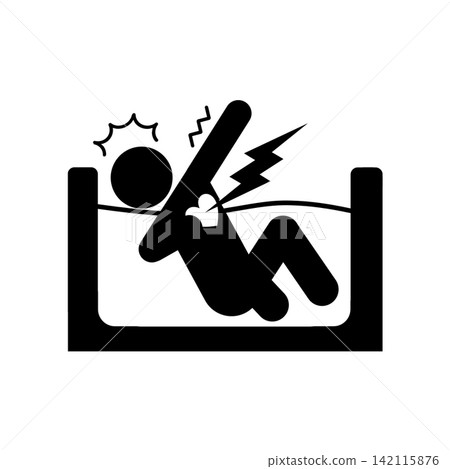 Heat shock warning (bathroom) / Pictogram for independent living support and welfare housing environment (black/gray) Heat shock warning (bathroom) / Pictogram for independent living support and welfare housing environment (black/gray) 142115876