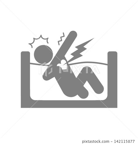 Heat shock warning (bathroom) / Pictogram for independent living support and welfare housing environment (black/gray) Heat shock warning (bathroom) / Pictogram for independent living support and welfare housing environment (black/gray) 142115877